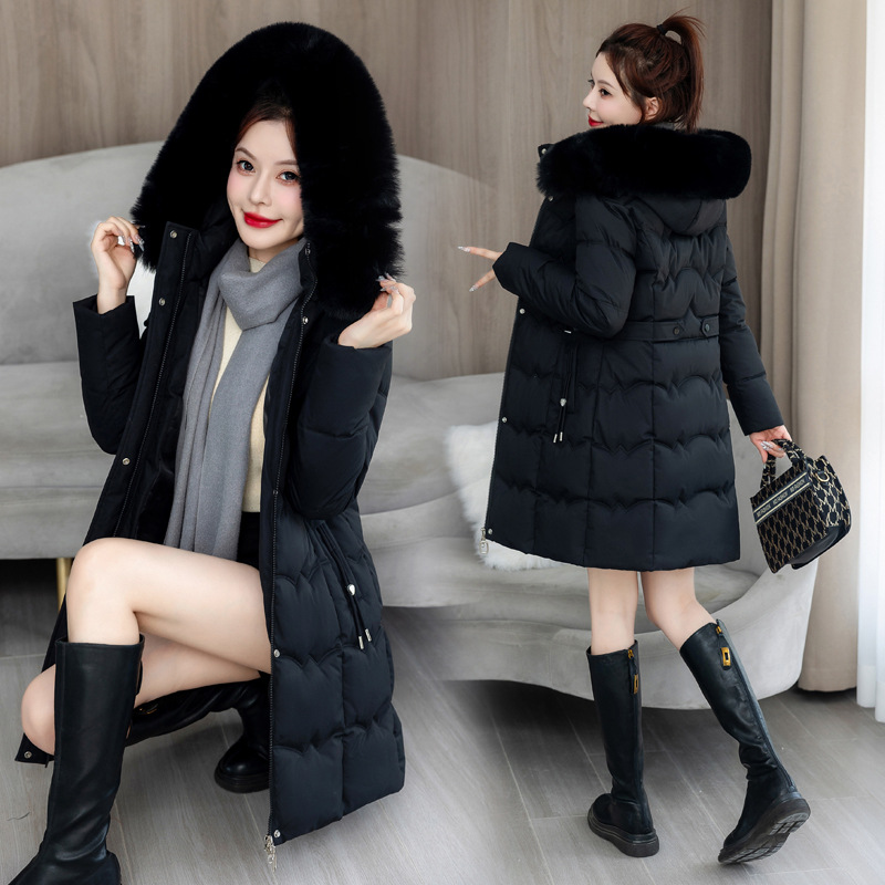 Manteau Parka d'hiver à capuche pour femme, veste en duvet de coton, Version coréenne, tempérament chaud, vêtements d'extérieur rembourrés en coton, 2025