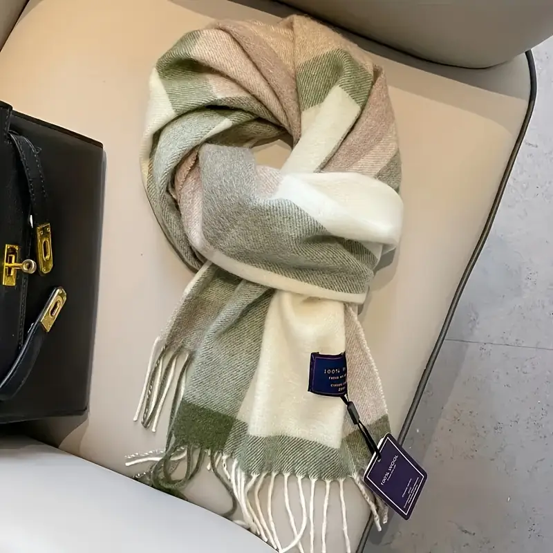 2025 femmes 100% laine écharpe de luxe Plaid cachemire mouchoir chaud hiver femme châle paréo doux Bufanda britannique coréen