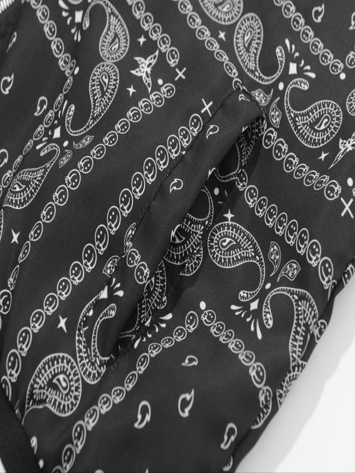 Veste d'épissure de fleurs de cajou de Style rétro pour hommes, vêtements de travail quotidiens décontractés, de Baseball, pour la maison, polyvalents, à la mode