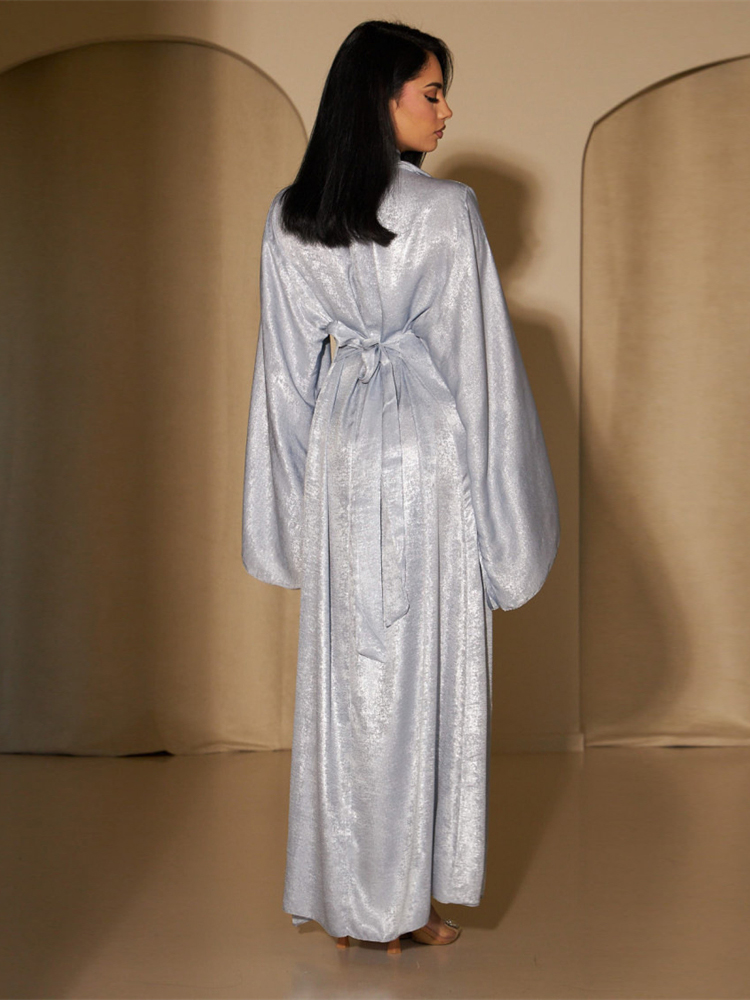 Satin brillant Abaya dubaï luxe 2025 musulman Islam Abayas pour femmes caftan robe Kebaya Caftan Marocain Femme robes Musulmanes