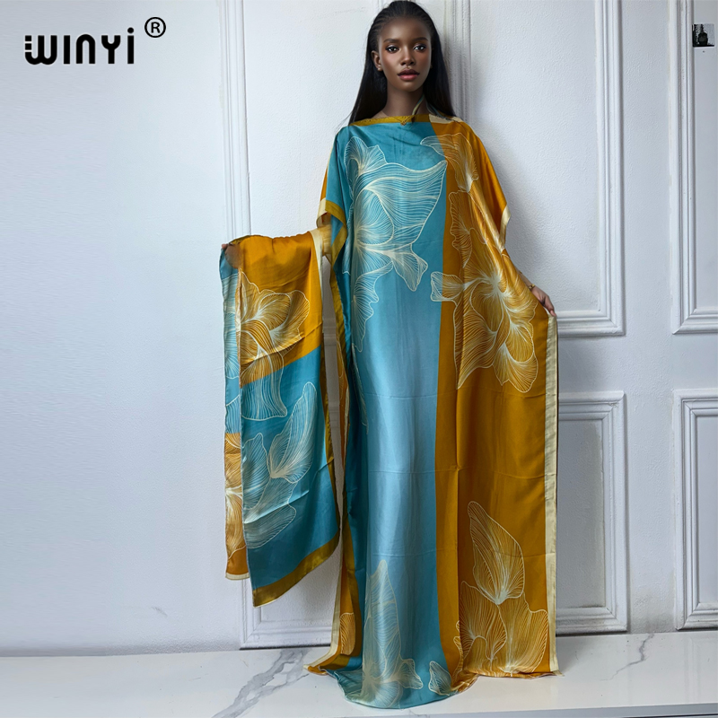WINYI-Robe traditionnelle africaine pour femmes, abaya dubaï, caftan de luxe, robe de soirée élégante, longueur maxi, couvertures de plage