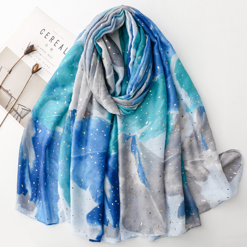 Nouvelle Écharpe Châle en Coton Viscose Scintillant à Motifs Floraux Lurex, Foulard Pashmina de Haute Qualité pour Femme, Stola, Bufandas, Hijab Musulman