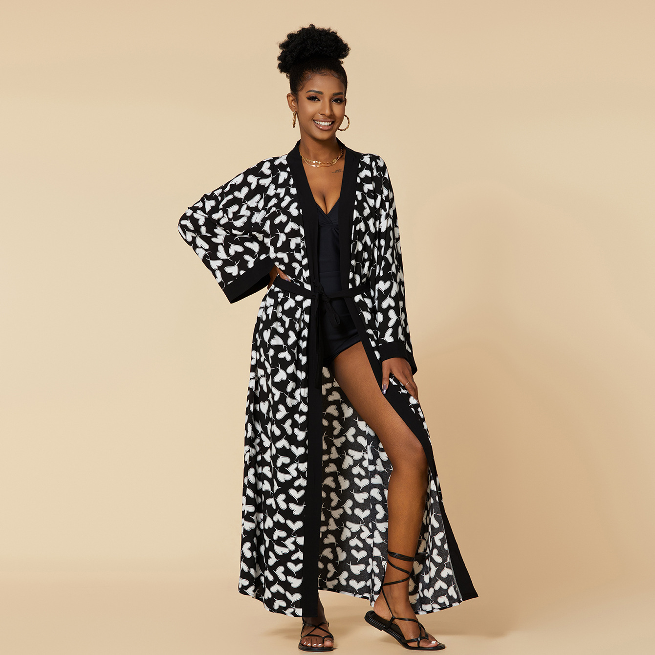 Robe de plage pour femme 2026, cache-maillot à manches, kaftan, tunique de plage, paréos long, cache-maillot pour bikinis, robe d'été, tenue de plage