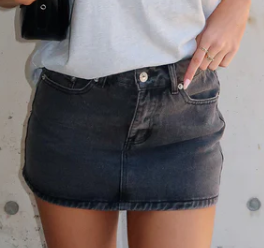 Jupes en jean pour femmes, streetwear décontracté, couleur unie