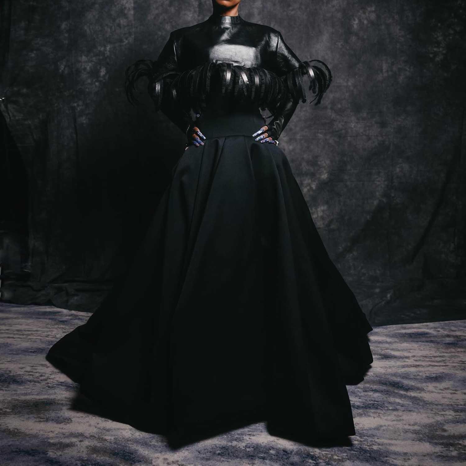 Nouveauté jupe en taffetas noir taille haute volants jupe de bal avec poches femmes longues jupes de soirée robe formelle personnalisée