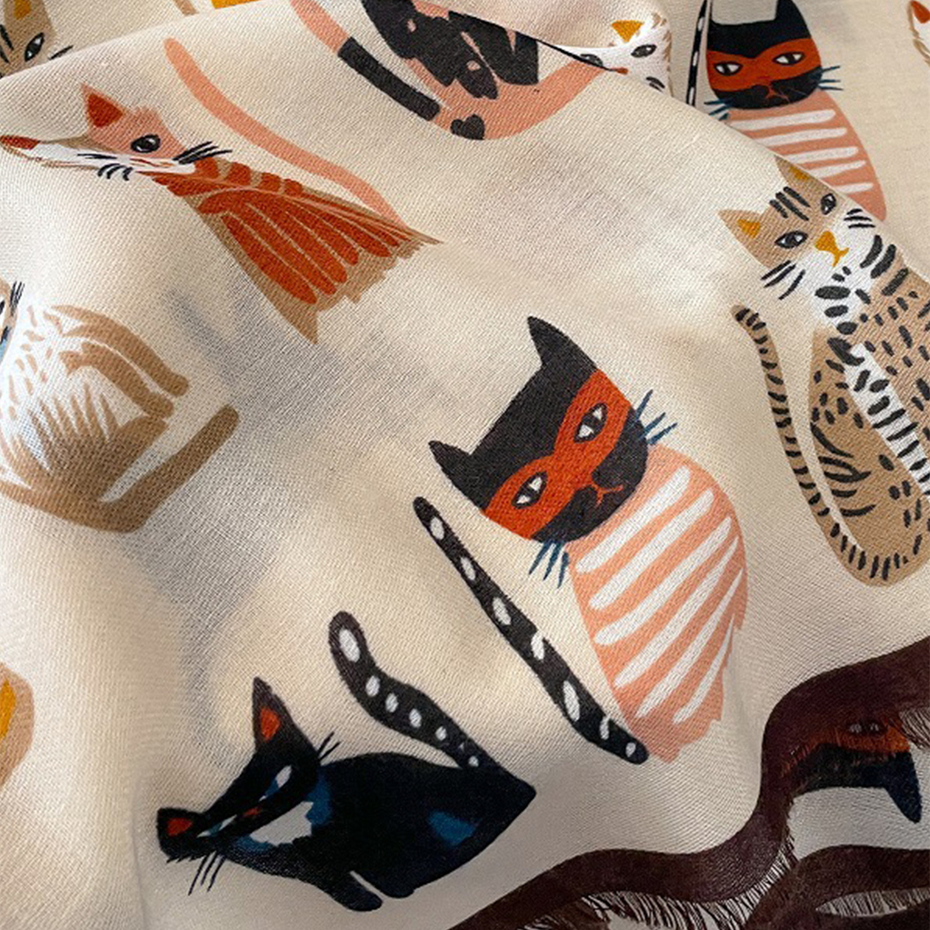 Femmes imprimé écharpe longue châle Animal luxe Designers écharpe mignon chat modèles Hijab doux Viscose Hijab femmes Floral Tippet