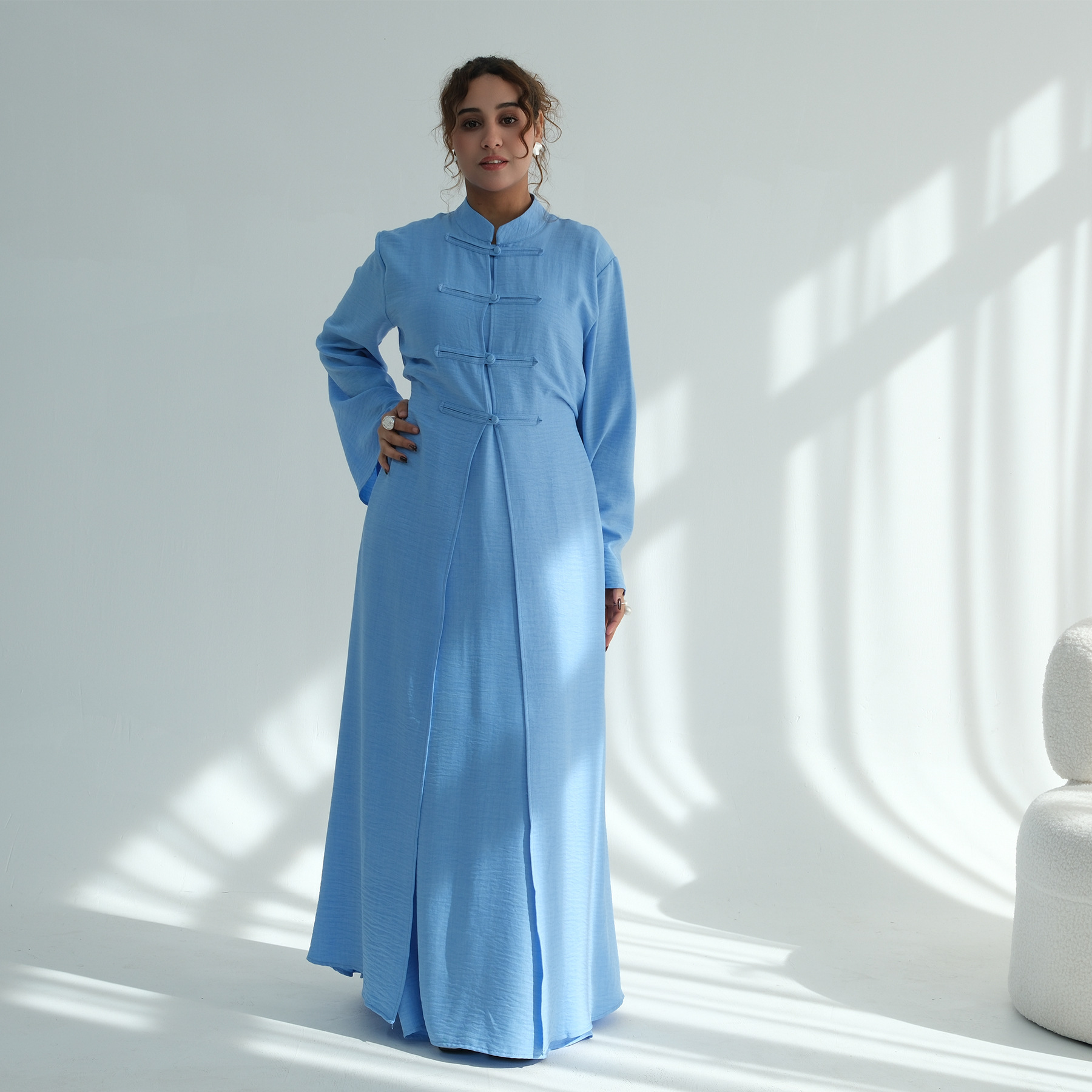 Robe Abaya pour femmes, ensemble 2 pièces, style chinois, Jalabiya musulmane, Ramadan, Dubaï, Vestidos Largos, robe longue de fête, robe longue arabe, Kaftan 2026