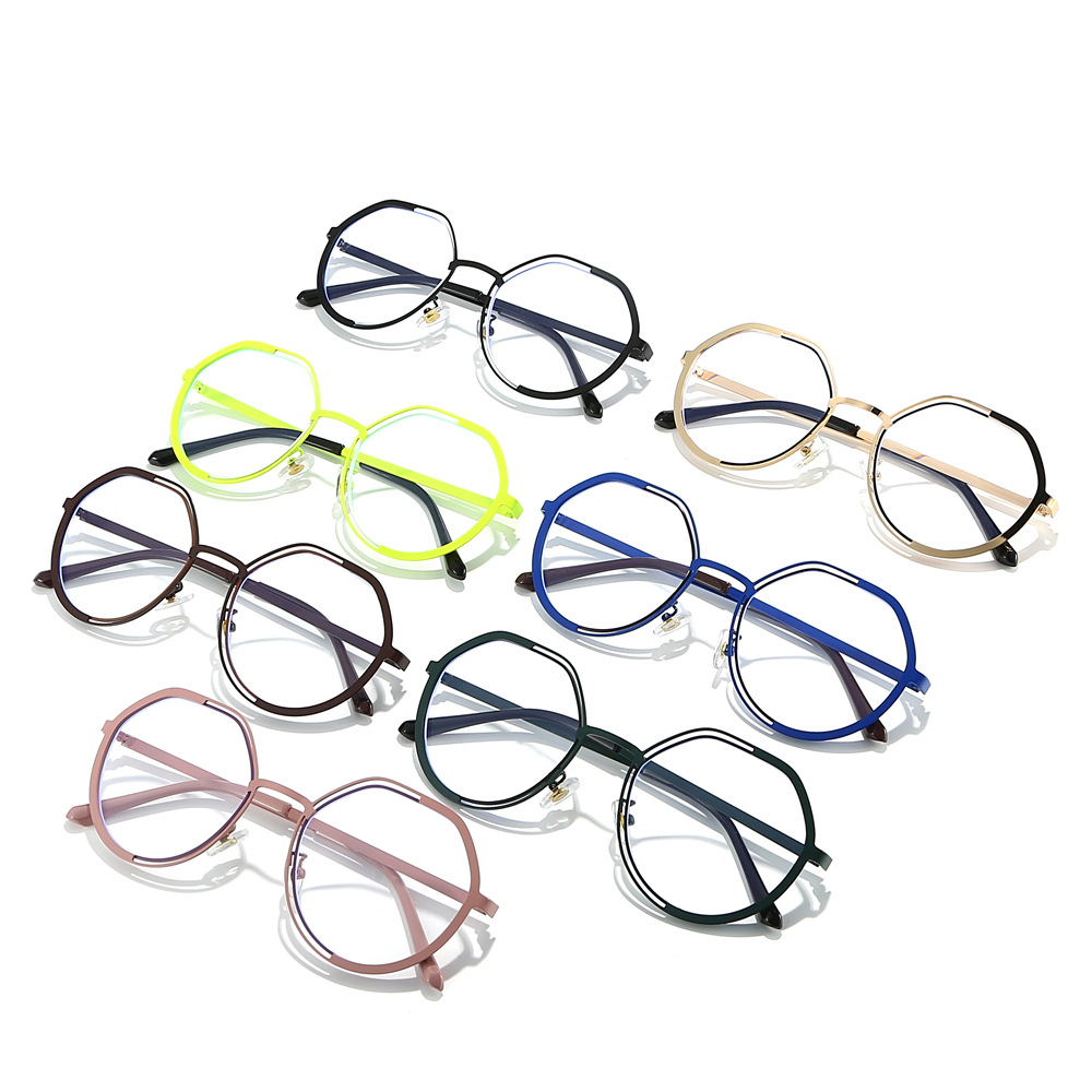 Lunettes rondes hexagonales élégantes, monture légère et tendance rétro, confortables pour une longue tenue, polyvalentes pour tous les tenues