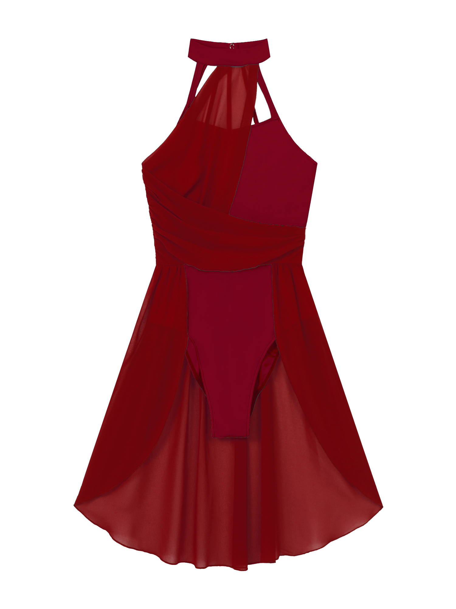 Robe de brevLyrique Contemporaine pour Femme Adulte, Costume en Mousseline Froncée, Patchwork, Ballet, Justaucorps, Ballerine