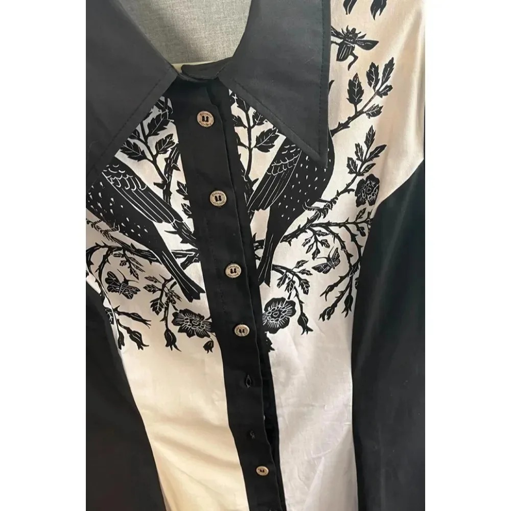 Robe de Cowboy imprimée Cactus rétro occidental pour femmes, Unique, boutonnée, manches courtes, 100% coton, rose, Streetwear d'été