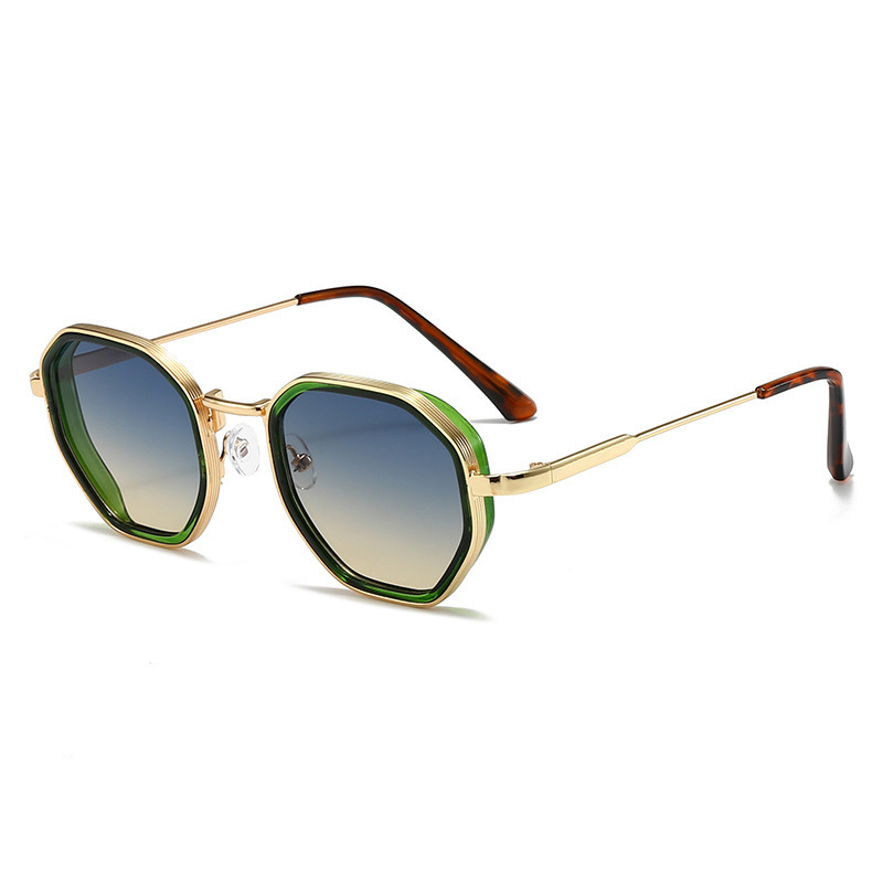 Lunettes de soleil rondes en métal style punk pour femme, nouveau modèle de luxe, lunettes de soleil rétro élégantes, lunettes de mode