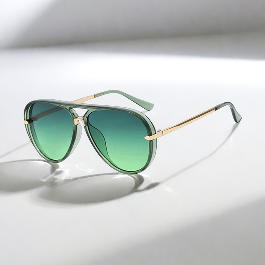 Lunettes de soleil rétro simples à grande monture verte pour femmes, Design de mode, adaptées à la rue, à l'été, à la plage et aux voyages