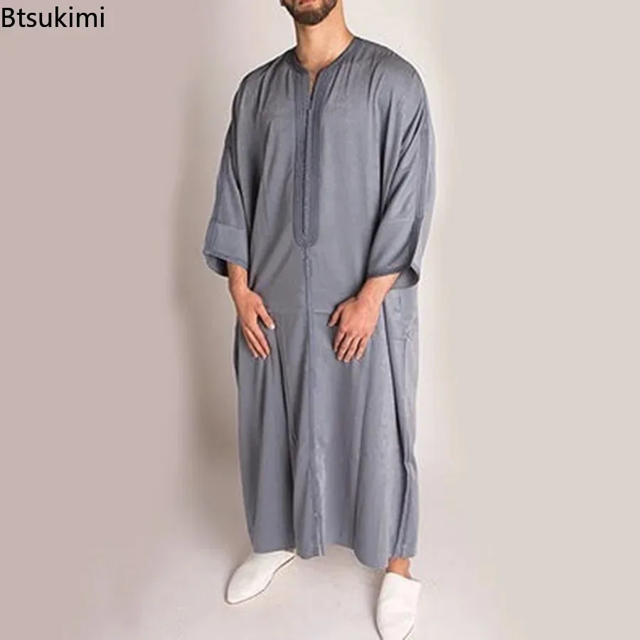 Robe Musulmane Durable pour Homme, Kaftan Arabe, Thobe Jubba, Manches sulf, Dubaï, Robe Ethnique Islamique, Chemises de Nuit, Mode, Vêtements Décontractés