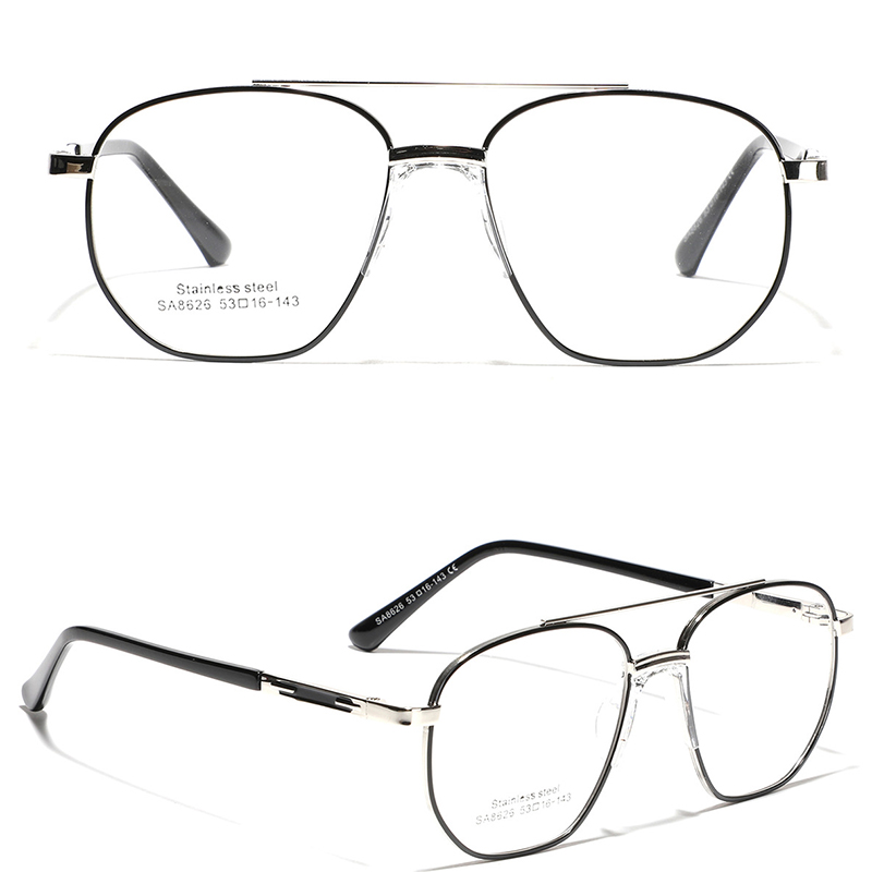 Lunettes à double faisceau pour femmes et hommes, lunettes de pilote, grand cadre, myopie, contrevenants optiques, polyvalent, mode