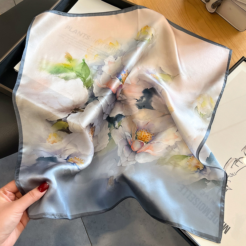 Écharpe Imprimée 100% Naturelle pour Femme, Foulard Carré, Bandana, Hijab, Châle, Chaîne, raq, Nouvelle Collection