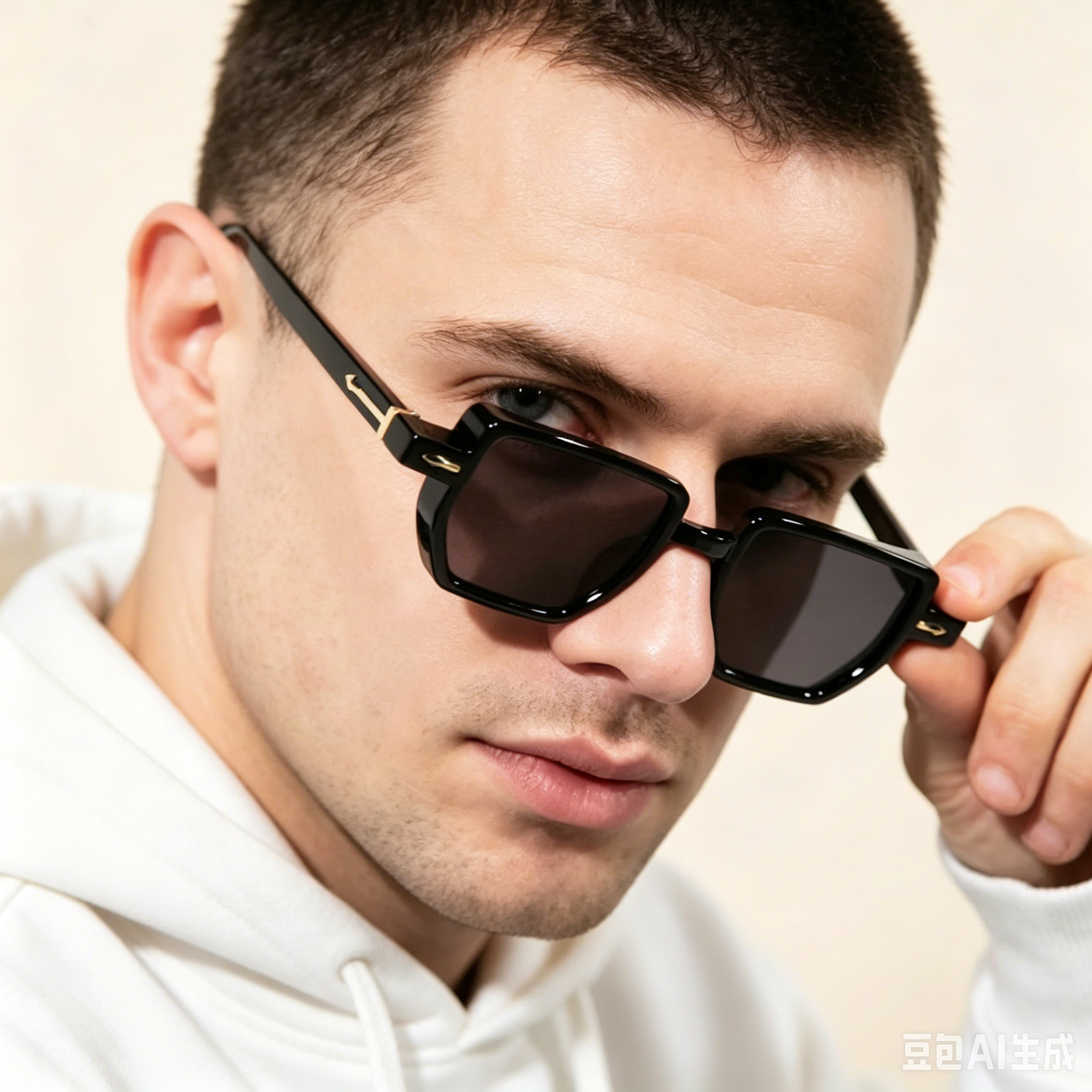 Lunettes de soleil carrées irrégulières pour hommes et femmes, mode rétro, rivets, monture petite, lunettes de soleil de créateur, lunettes de soleil de luxe pour homme