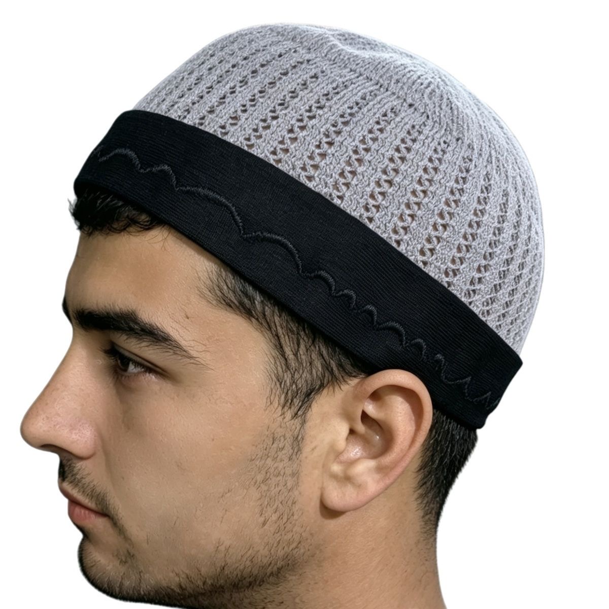 Chapeaux musulmans pour hommes, bonnets de prière tricotés en maille, Kufi Kippah, style islamique, Arabie Saoudite, juif, été 0789