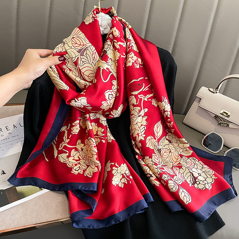 Écharpe de printemps pour femmes, Design de luxe, matériau en Polyester, écharpe lisse, châle doux, plage
