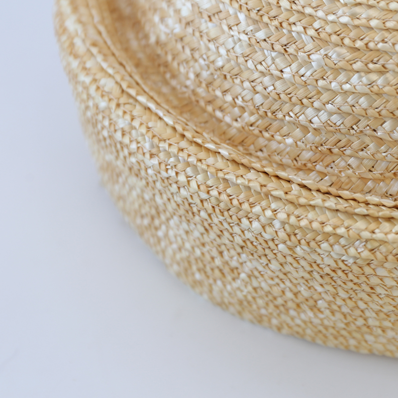 100 % naturel 	 Chapeau de paille rond pour hommes et femmes, chapeau de marin d'été japonais, béret de plage, pilulier de soleil
