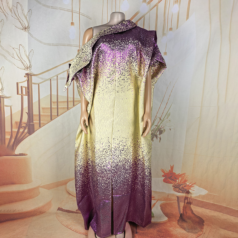 Nouvelle Robe de Soirée Élégante Tendance, Robes Africaines de Haute Qualité, Vêtements Africains pour Femmes avec Foulard