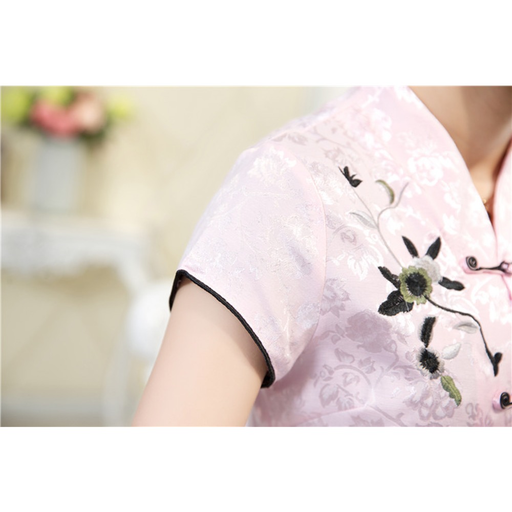 Vêtements traditionnels chinois pour femmes, hauts Qipao Cheongsam Hanfu Style ethnique Vintage décontracté, Streetwear d'été