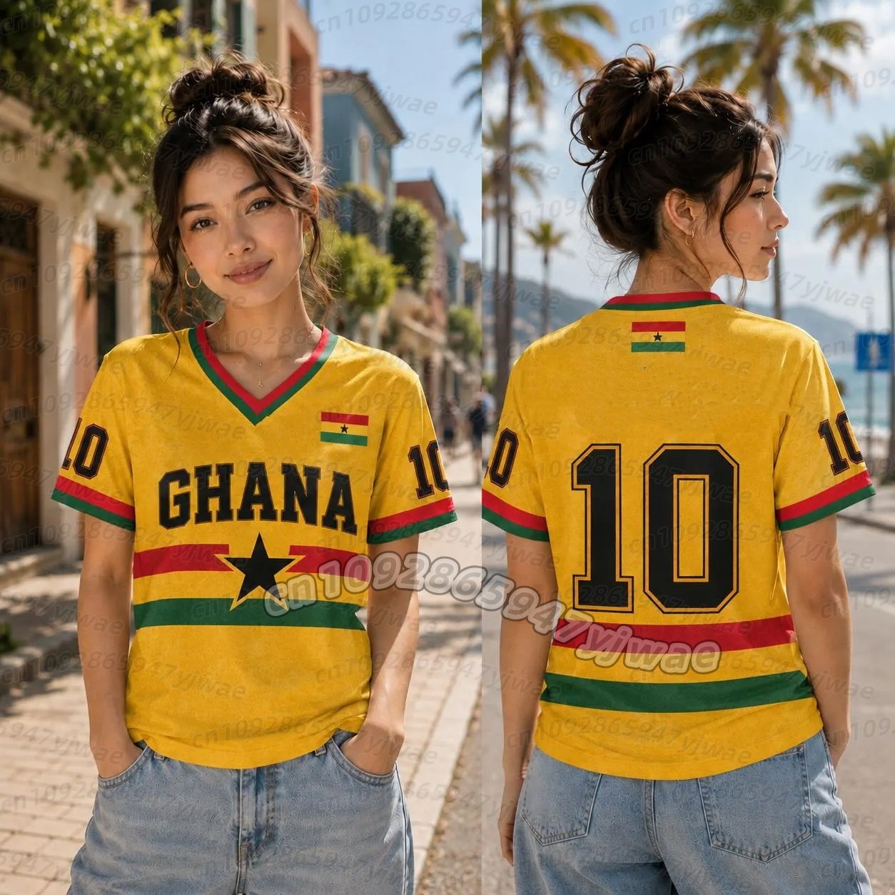 Maillot de football personnalisé 2026 pour femmes et hommes, uniforme de supporters du Ghana, t-shirt à manches courtes pour jeunes