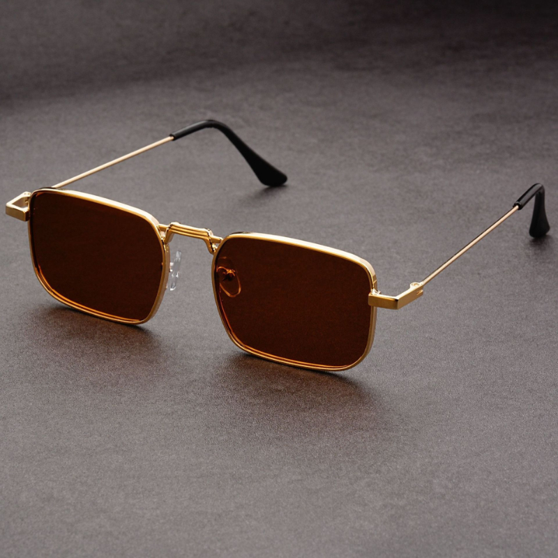 Lunettes de soleil rectangulaires tendance pour hommes et femmes, style vintage, pour la conduite, monture métallique de marque de luxe, Lentes De Sol Hombre