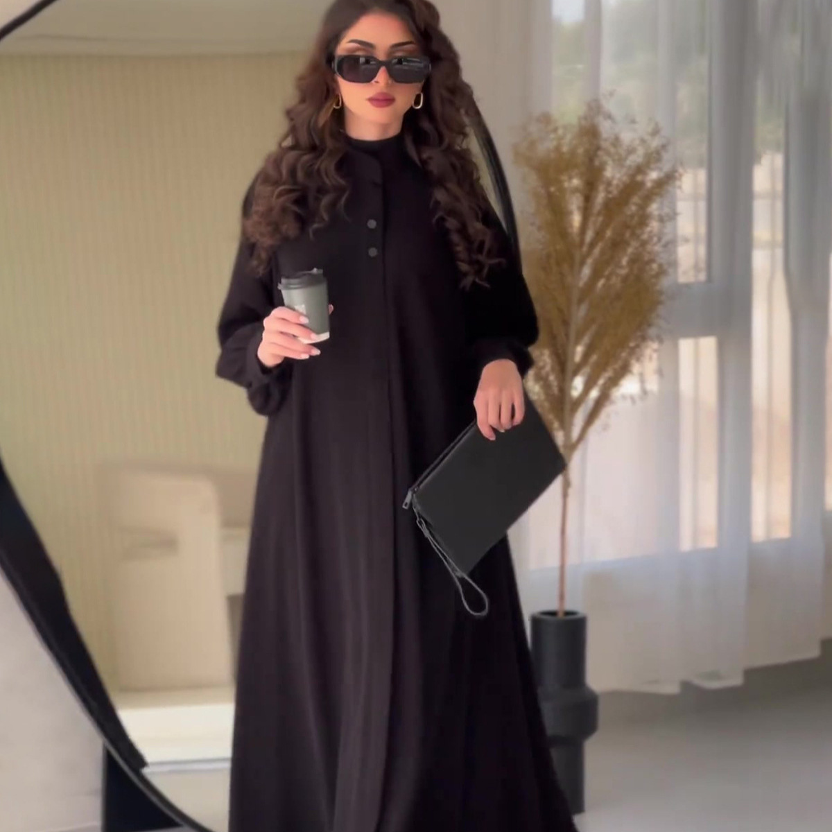 Abayas Longs pour Femmes, Kaftan de Rue Piedmont, Grande Taille, Décontracté, Solide, Document, Robe Musulmane, Éducative