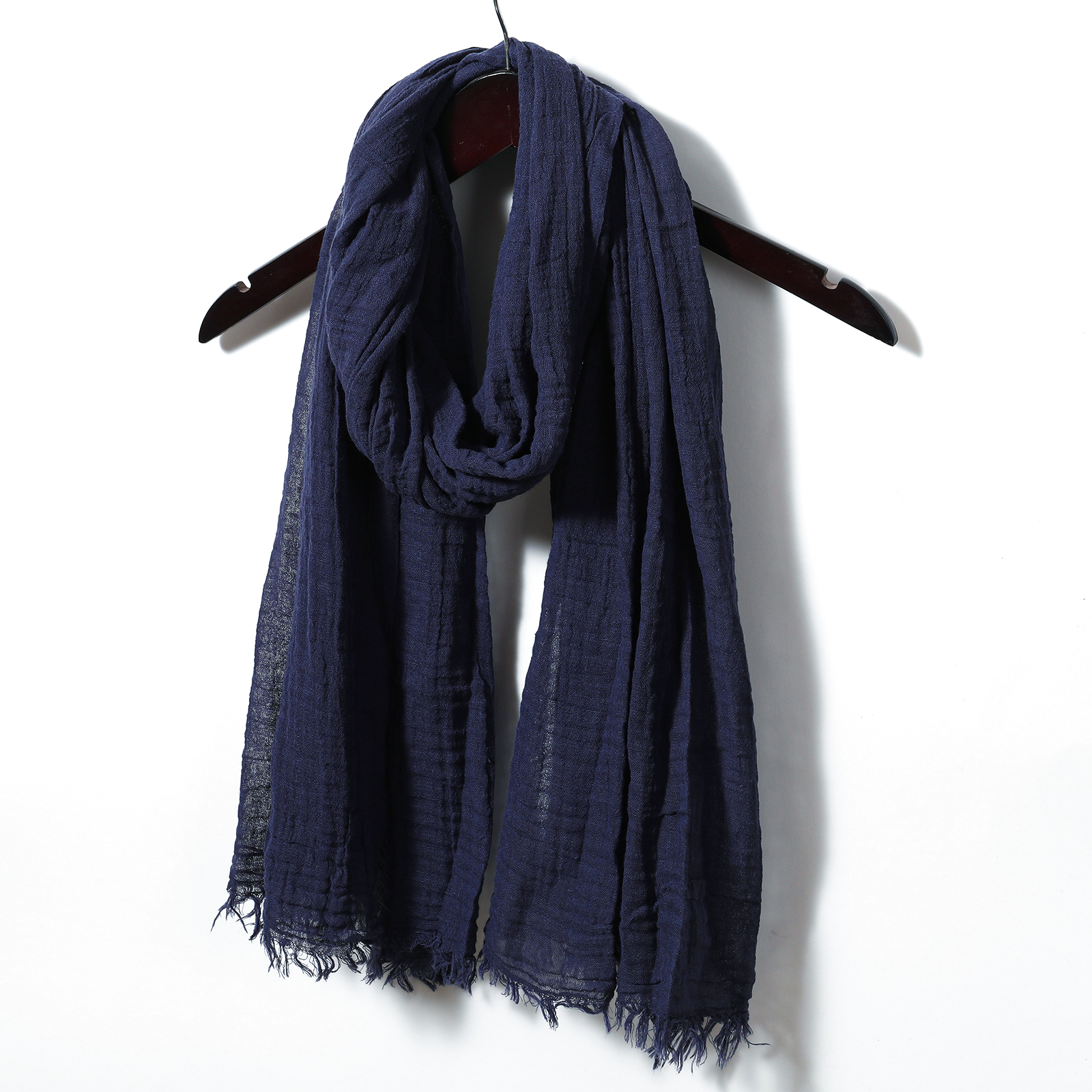Foulards en coton et lin pour hommes, couleur unie, écharpe chaude, silencieux, accessoires masculins, châle Bufanda court à pompon, automne hiver