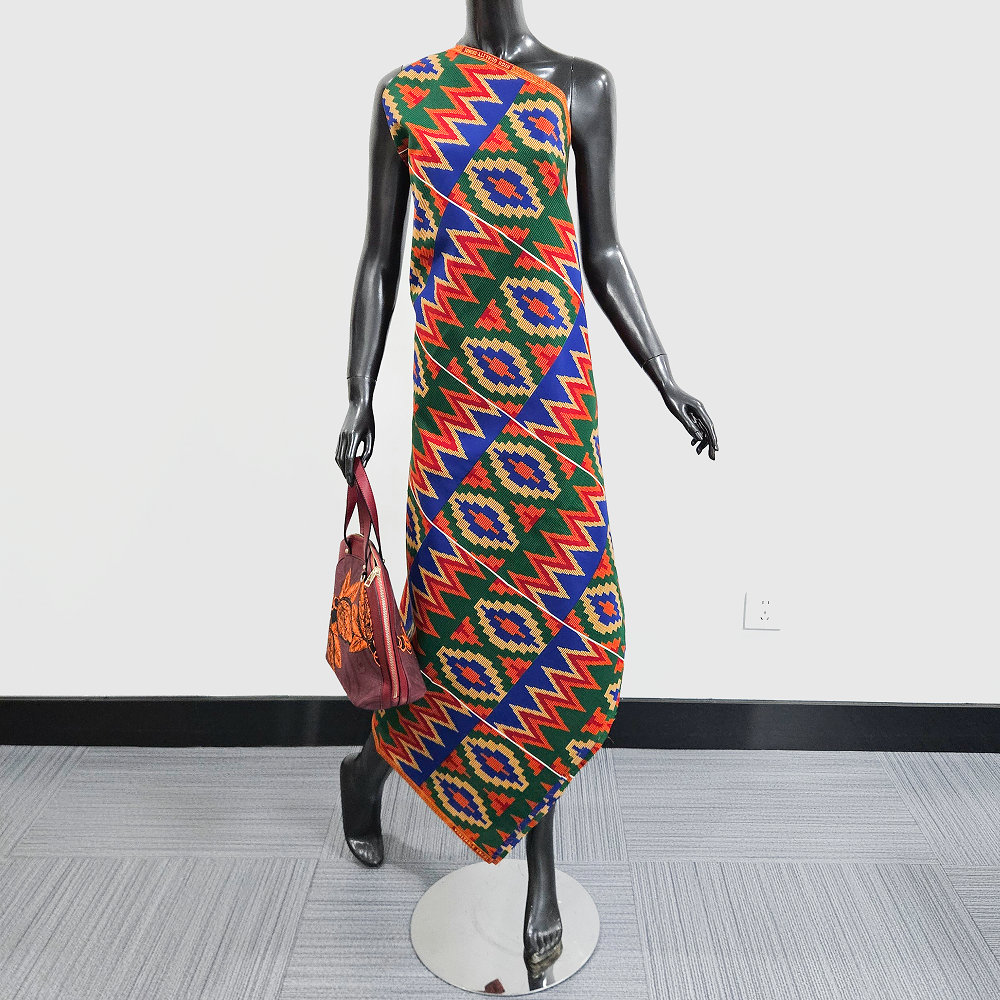 Tissu africain en pagne java wax Ghana kente, tissu imprimé 100% polyester, pour la confection de vêtements, de bandeaux et de décorations.