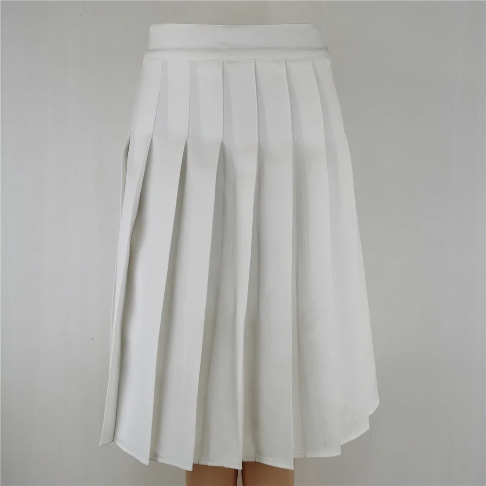 Jupe longue plissée pour femme, vêtements de mode coréenne, noir, blanc, grande taille, cosplay, HarajukuY2k, 58cm
