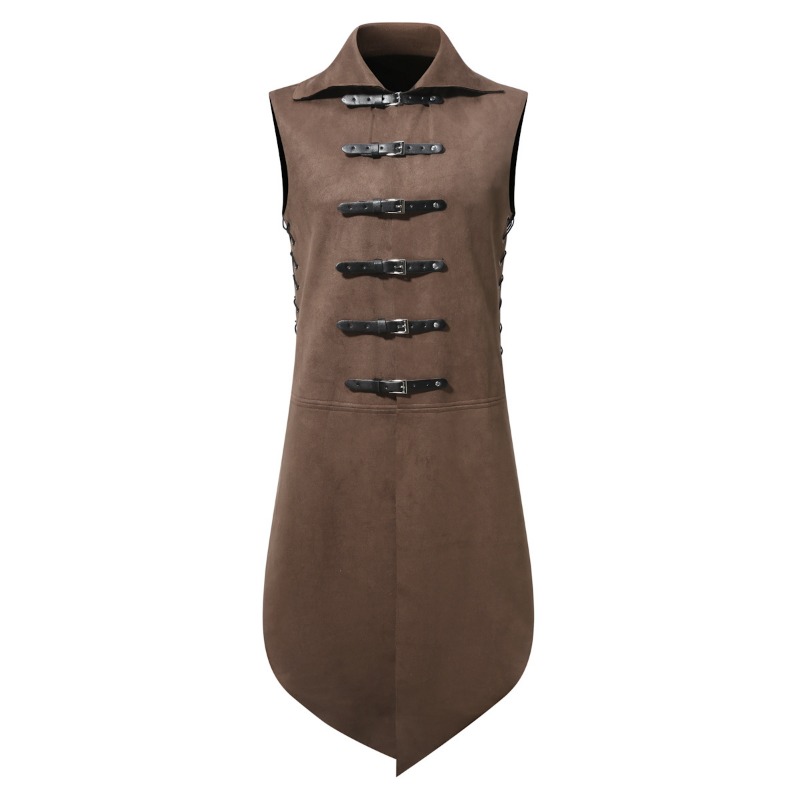 Tenue médiévale Waldelf Jerkin, gilet, manteau, tunique, Larp, sangle pour hommes, veste double, surcoat Ranger, Halloween, hauts elfe, Costume pour adultes