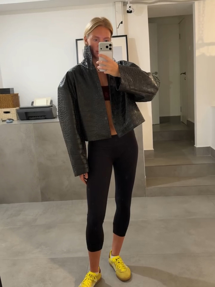 Manteau plaid pour femme, veste courte à col montant, manches longues, simple boutonnage, décontracté, chic, tendance, streetwear, pour l'automne