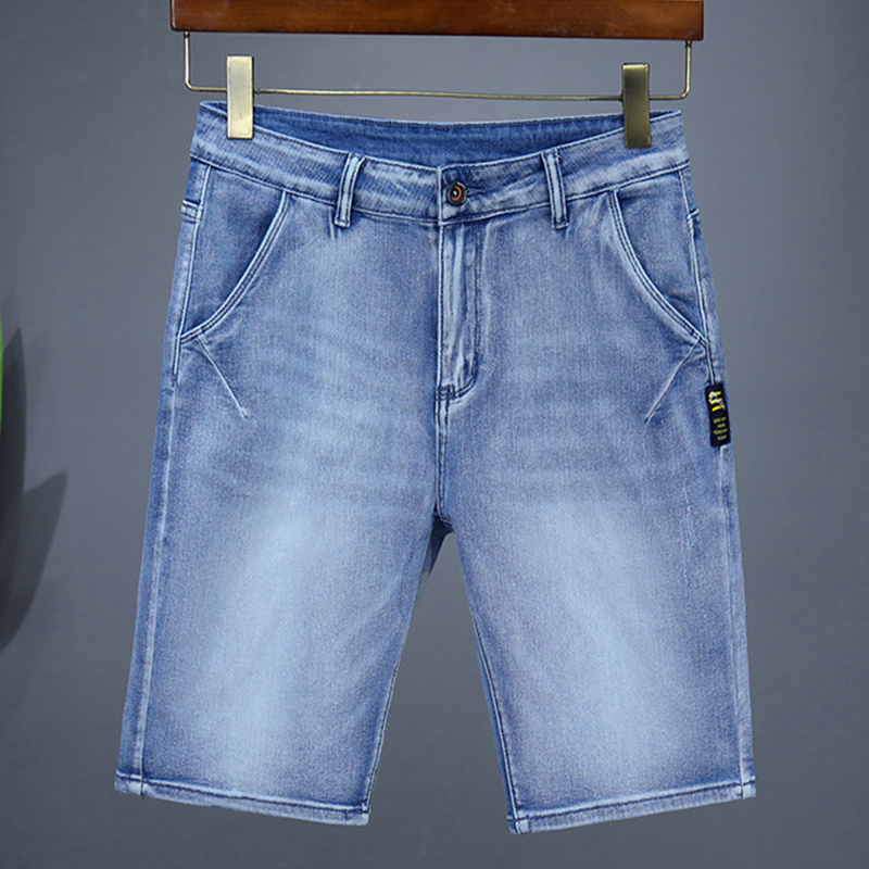 Short en Denim droit et décontracté pour hommes, Simple, couleur unie, Slim, confortable, respirant, Bermuda, pantalon court, été