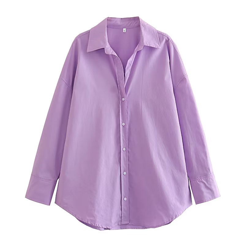 MUJER femmes chemise multicolore boutonné chemise femmes été à manches longues haut femme Streetwear surdimensionné chemises et chemisiers femmes