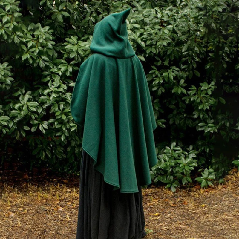 Femmes Renaissance Costume médiéval Halloween court Steampunk velours Cape gothique sorcière sorciers Cape à capuche