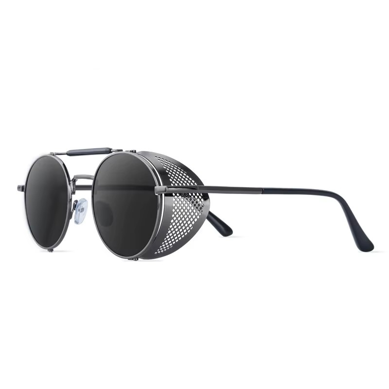 Lunettes de soleil rondes Steampunk pour hommes et femmes, en métal, Design de marque, Vintage, haute qualité, UV400 Gafas, nouvelle collection