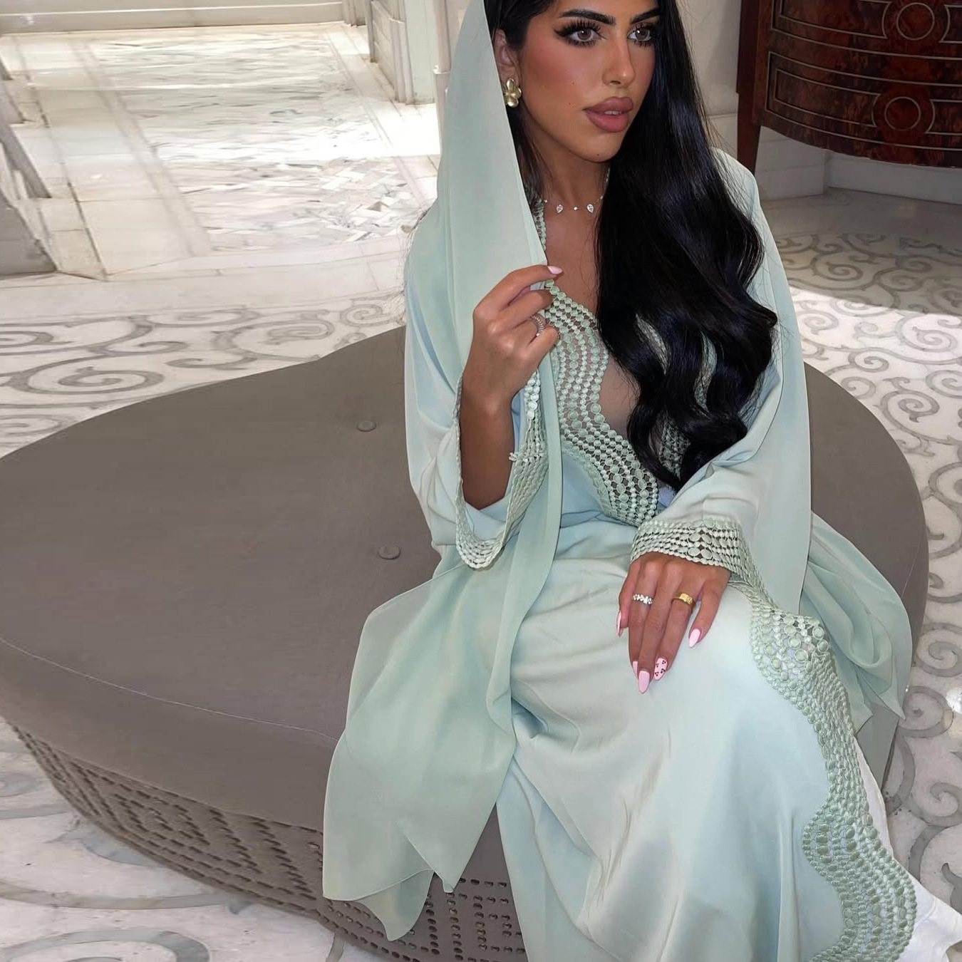 Femmes musulmanes Robe Maxi dubaï ouvert Abaya turquie caftan Eid Kimono Cardigan Islam Jalabiya Kebaya Caftan Marocain Femme Robe