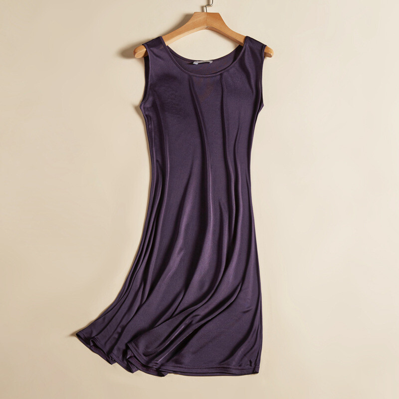 Robe sans manches 100% soie de mûrier, modèle gilet, L-XXXL