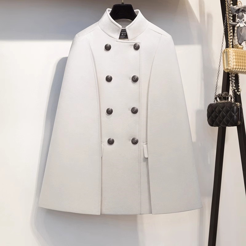 Manteau en laine pour femme, cape, châle élégant, tout assressenti, vestes Everak pour femme, gracieux, rouge, mode, automne, hiver, 2024