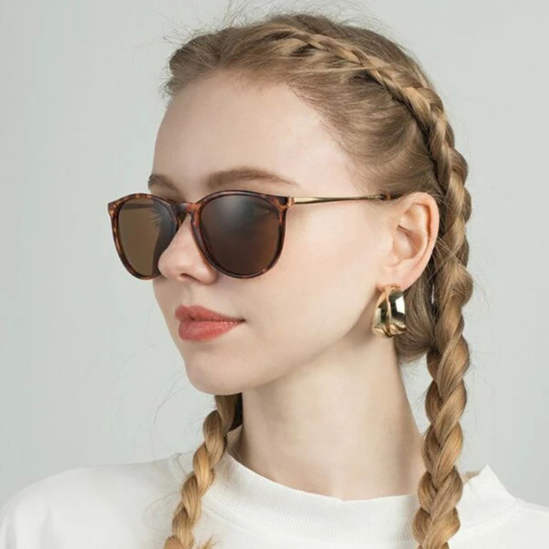 Lunettes de soleil Vintage à monture métallique populaire pour femmes et hommes, rondes, lunettes pour hommes et femmes, Film réfléchissant ﻿