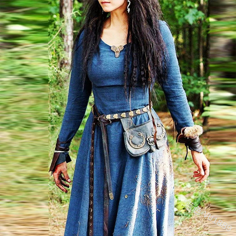 Robe médiévale à manches longues pour femmes, Maxi Cosplay, Renaissance, Celtique, Viking, Vêtements gothiques, Robe de Rh, 2023