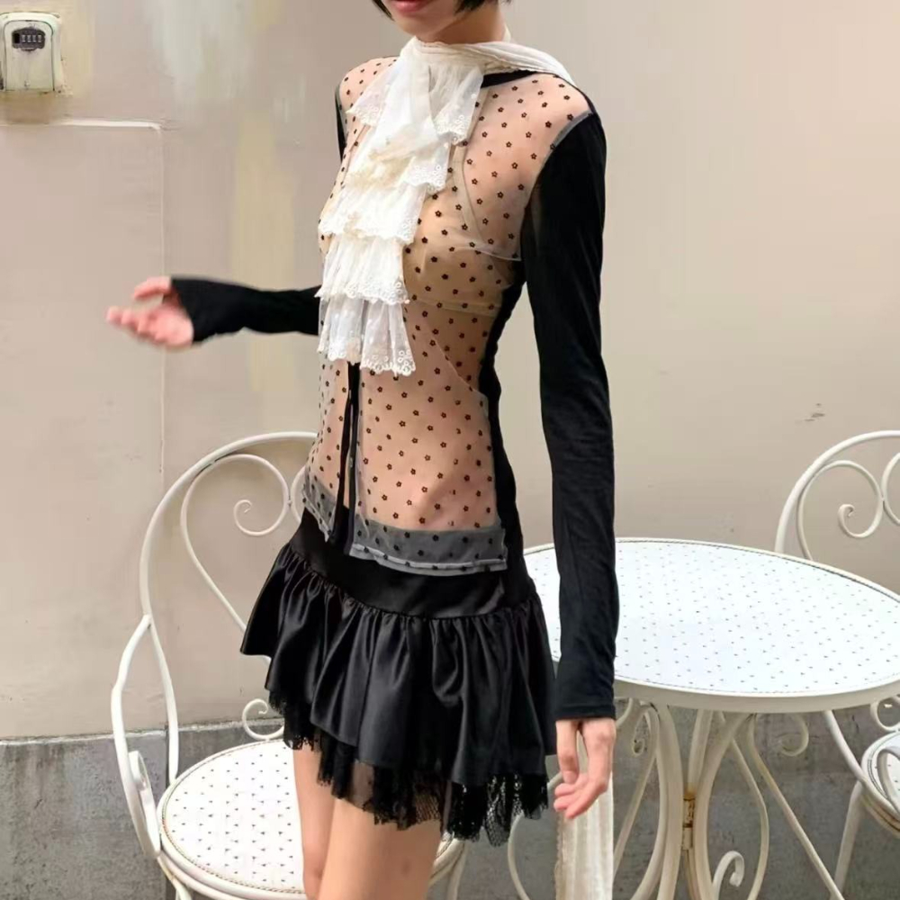Écharpe en dentelle de Style Court Vintage pour femmes, col en dentelle, travail lourd, écharpe Beige empilable, mode pull tendance, jupe, accessoires