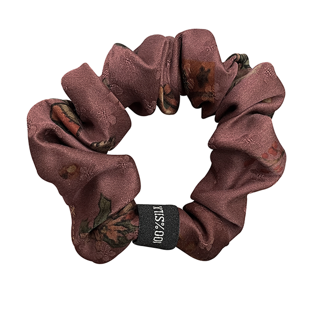 Chouchous en soie de mûrier Pure 100% Gambiered Canton gaze tissu de soie bandes de caoutchouc attaches de cheveux accessoires élastiques 26 Momme 3.5CM