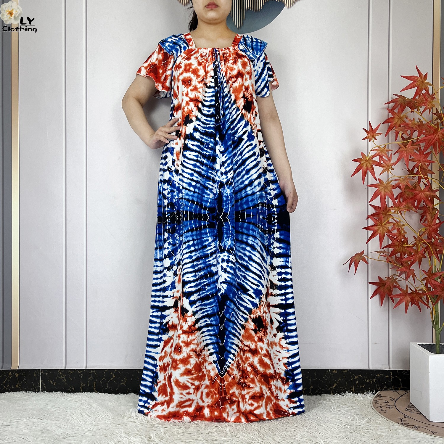 Abayas africaines pour femmes, robes à manches courtes, en coton imprimé Tie-dye, mode dubaï, Robe ample d'été, Robe musulmane, nouvelle collection 2025