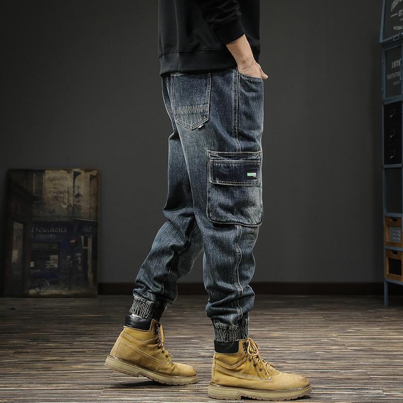 Mode 2025 vêtements de luxe printemps automne hommes jean lourd rétro lavage vêtements de travail ample grande taille sarouel conique pantalon