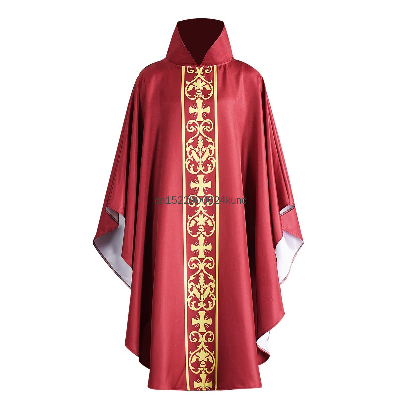 Nouvelle Robe Religieuse Médiévale 2026, Chasuble Vintage d'Église, Uniforme de Prière pour Prêtre, Cape de Fête d'Halloween et de Carnaval pour Adulte