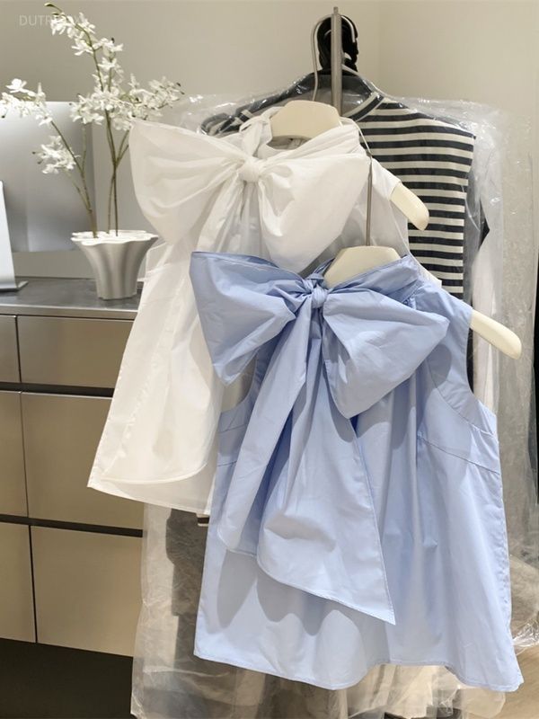 Chemisier blanc pour femme 2026 – Blouses femme à nœud, sans manches, amples, tendance, douces, pour l'été