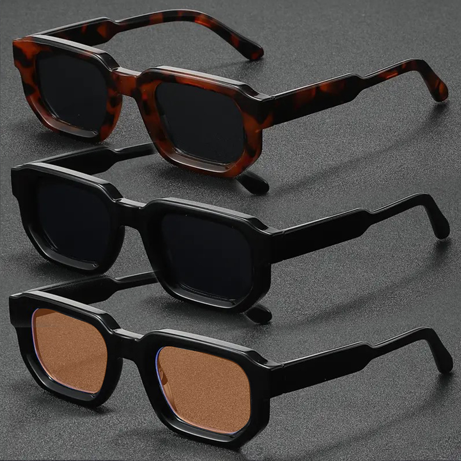 3 paires de lunettes de soleil carrées classiques, unisexes, adaptées aux vacances, aux fêtes, aux voyages, à la décoration et à d'autres occasions