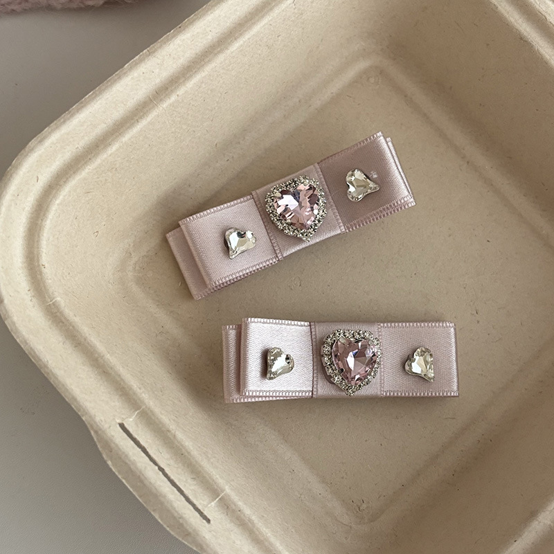 Pince à cheveux pour femmes, ruban rose, nœud papillon, ensemble de pinces à cheveux pour filles, frange latérale, cheveux cassés, pince BB, perle, couvre-chef, ensemble de pinces à cheveux